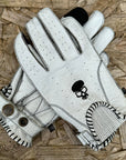 Motorcycle Glove Protective Domino Leather White