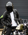 Leather Motorcycle Jacket Protective Brando Black | Armored AAA
