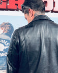 Leather Motorcycle Jacket Protective Brando Black | Armored AAA