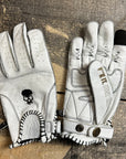 Motorcycle Glove Protective Domino Leather White