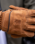 Motorcycle Glove Protective Reaper Leather Brown