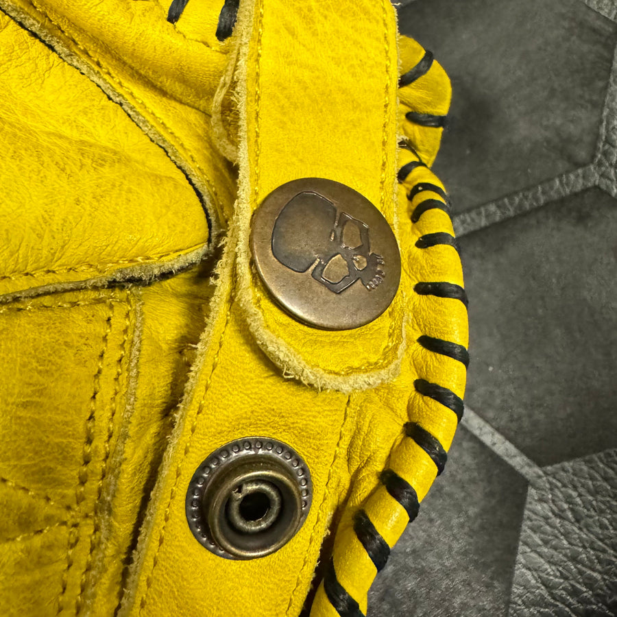 Motorcycle Glove Protective Shifter Leather Yellow