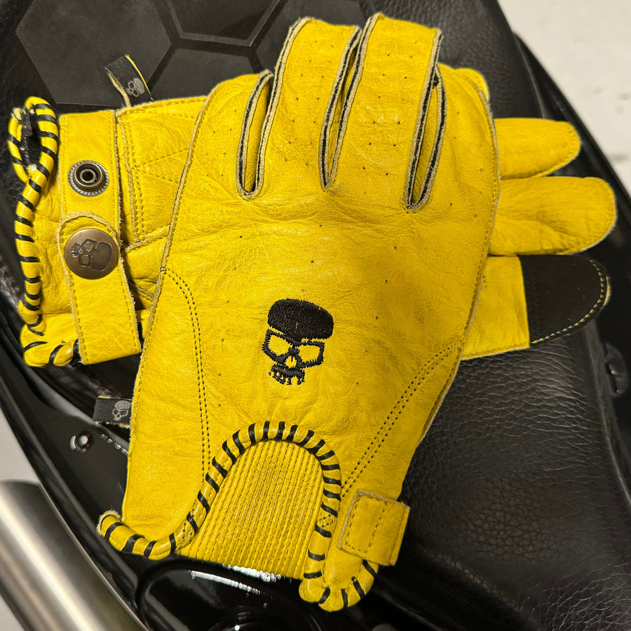 Motorcycle Glove Protective Shifter Leather Yellow