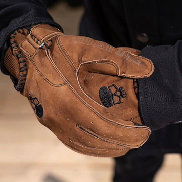 Motorcycle Glove Protective Leather Musket Brown