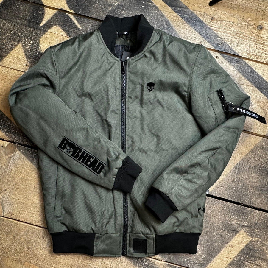 Motorcycle Jacket Protective Textile Alpha Bomber Green | Armored AAA