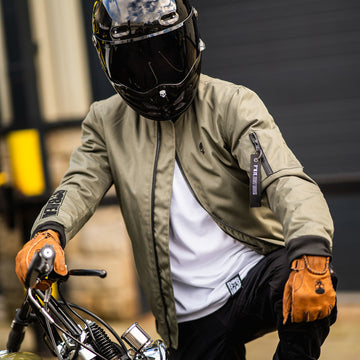 Motorcycle Jacket Protective Textile Alpha Bomber Green | Armored AAA