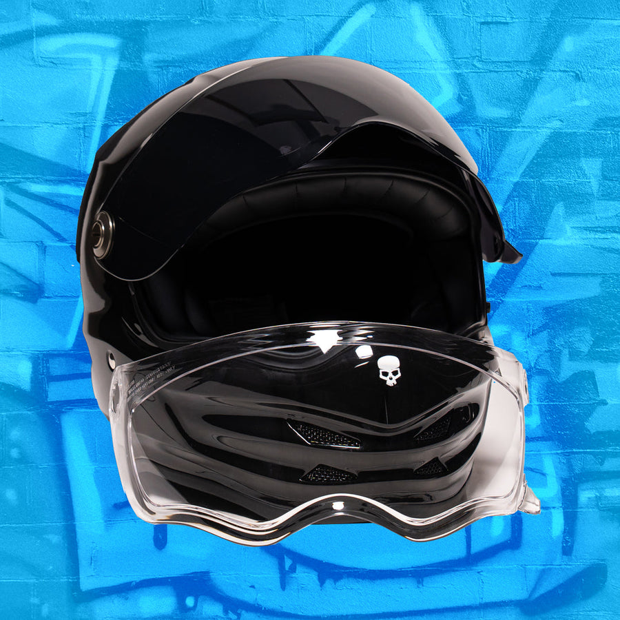 Motorcycle Helmet Reaper Black Fiberglass