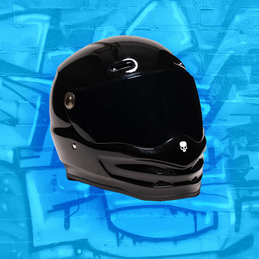 Motorcycle Helmet Reaper Black Fiberglass | DOT & ECE