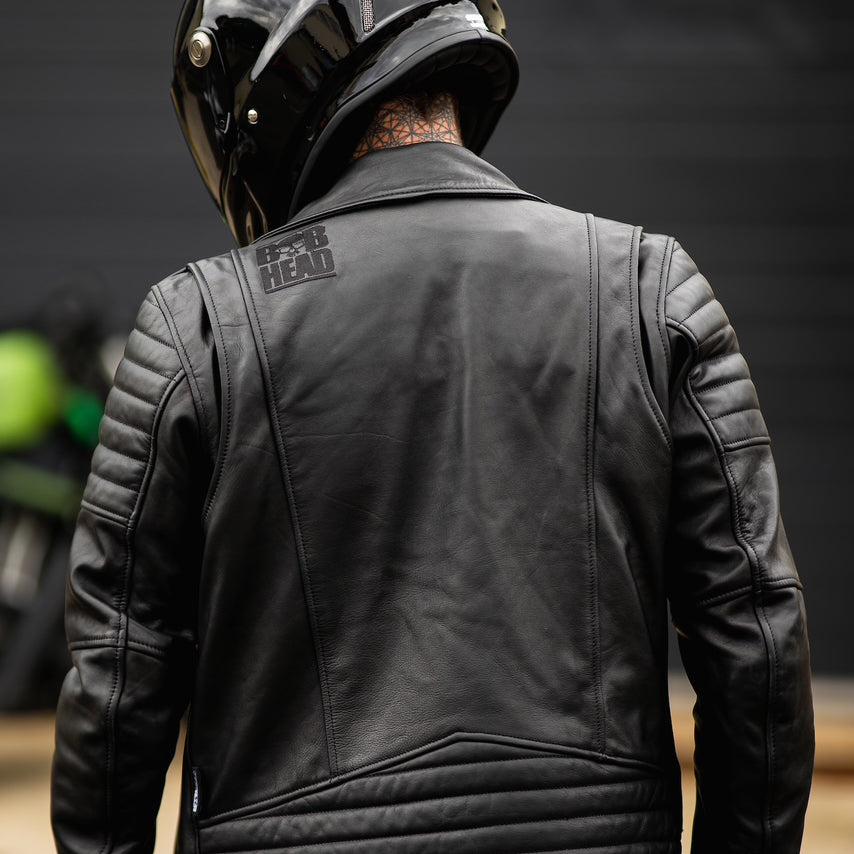 Leather Motorcycle Jacket Protective Brando Black | Armored AAA
