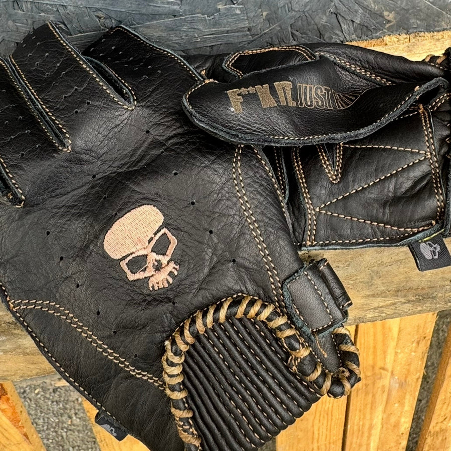Motorcycle Glove Protective Snatch Leather Black