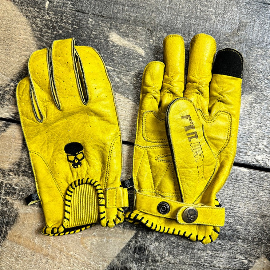 Motorcycle Glove Protective Shifter Leather Yellow