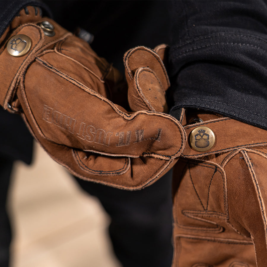 Motorcycle Glove Protective Leather Musket Brown
