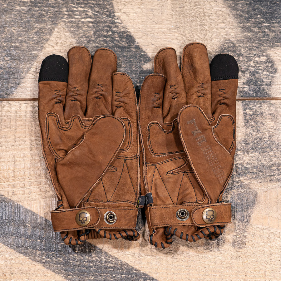 Motorcycle Glove Protective Leather Musket Brown
