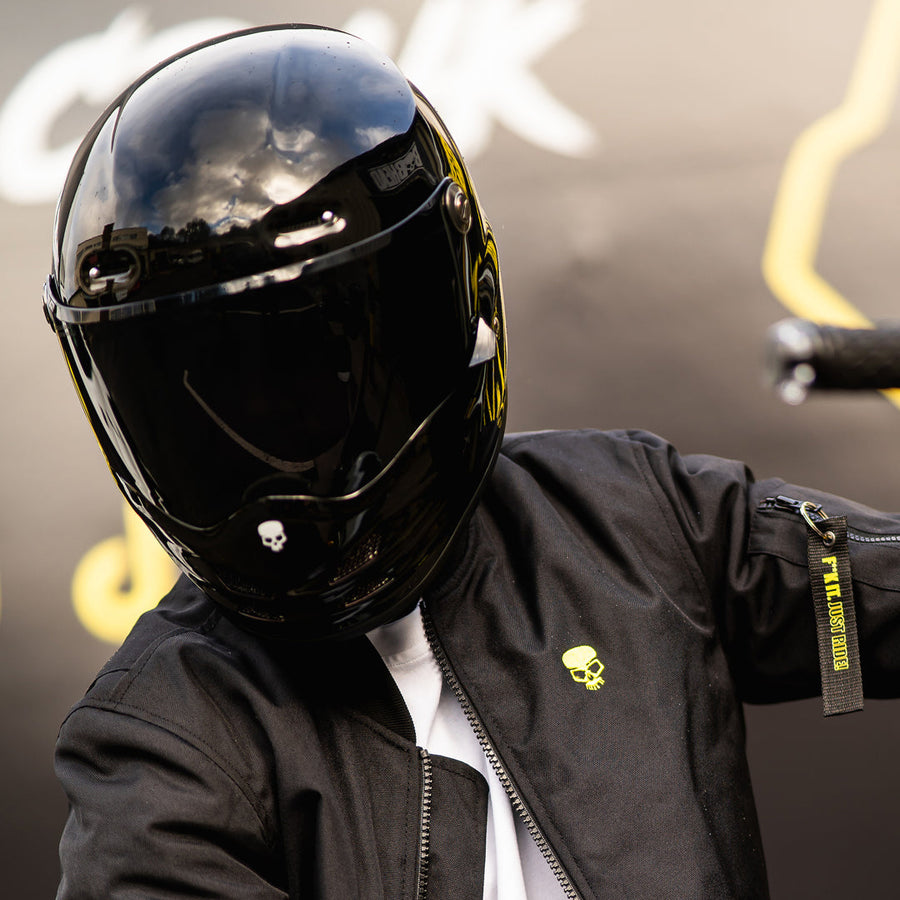 Motorcycle Helmet Reaper Black Fiberglass | DOT & ECE