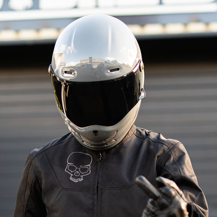 Motorcycle Helmet Reaper Grey Fiberglass | DOT & ECE