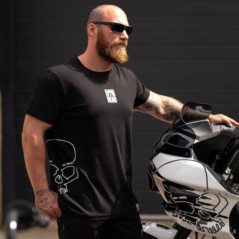 BOBHEAD Tech T-Shirt Side Skull White