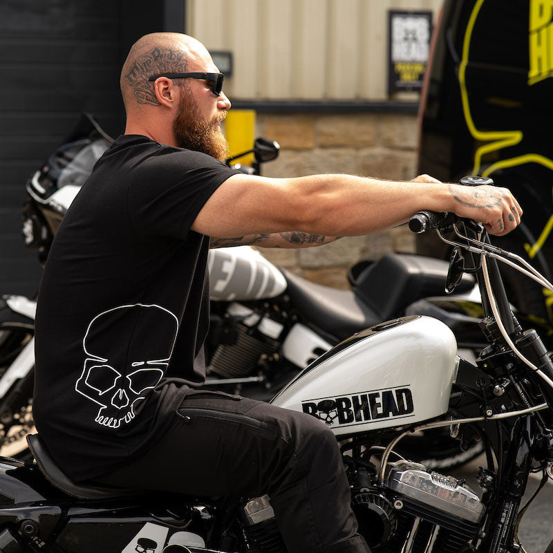 BOBHEAD Tech T-Shirt Side Skull White