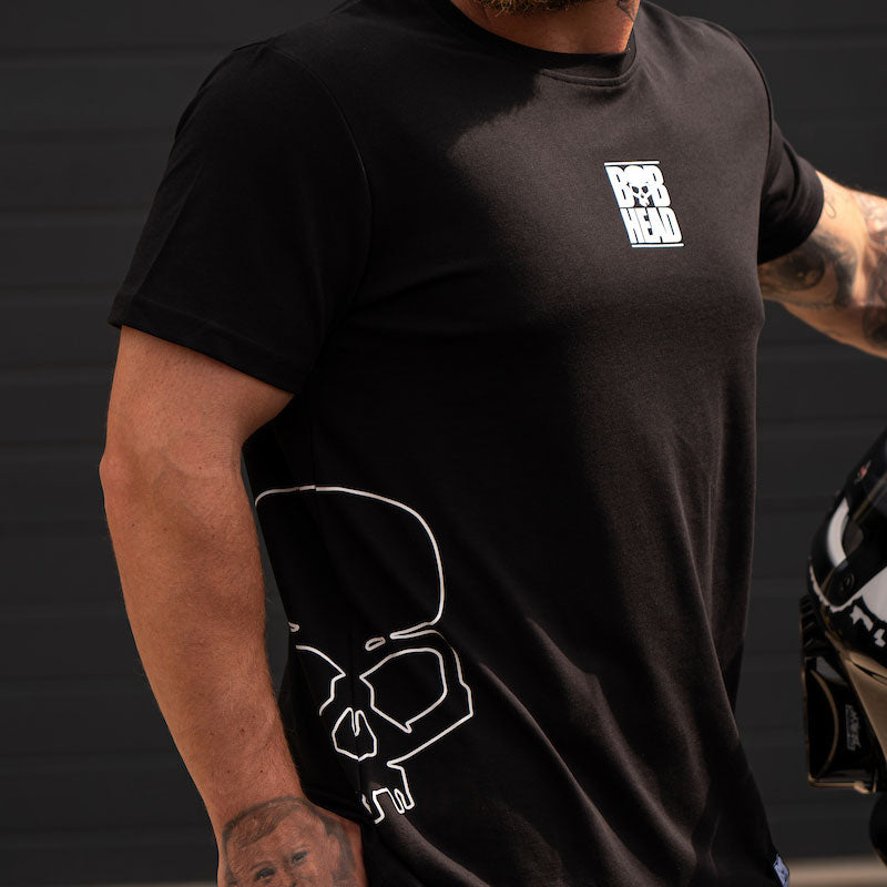 BOBHEAD Tech T-Shirt Side Skull White