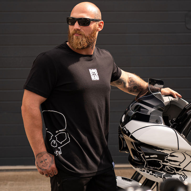 BOBHEAD Tech T-Shirt Side Skull White
