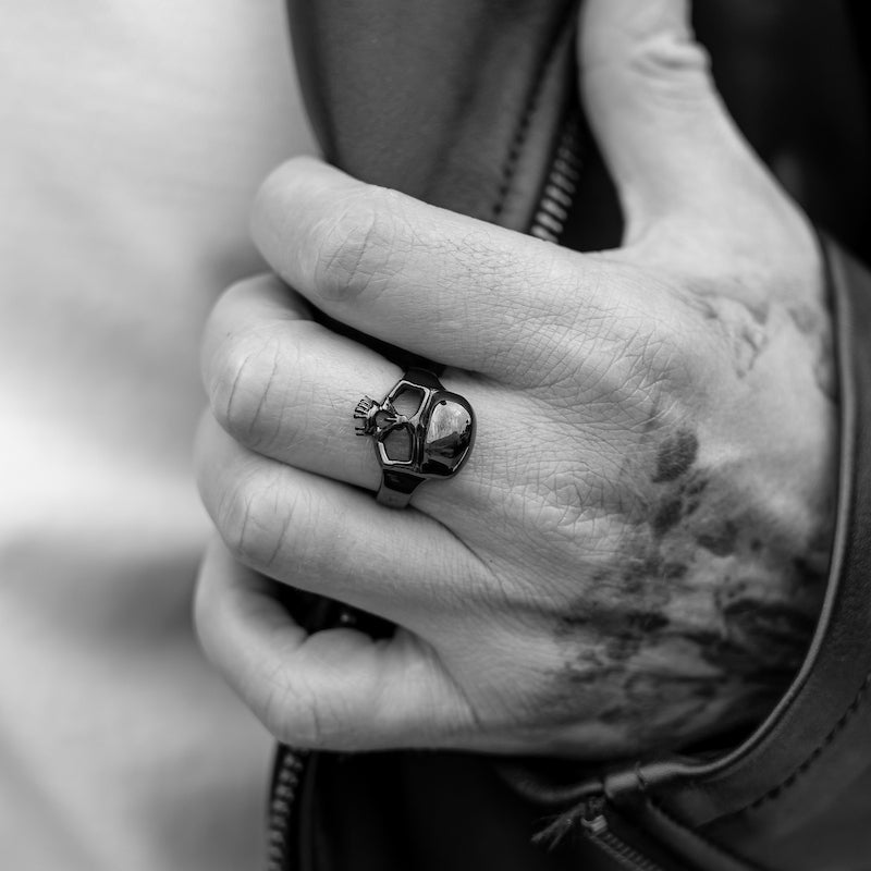 BOBHEAD Black Skull Ring